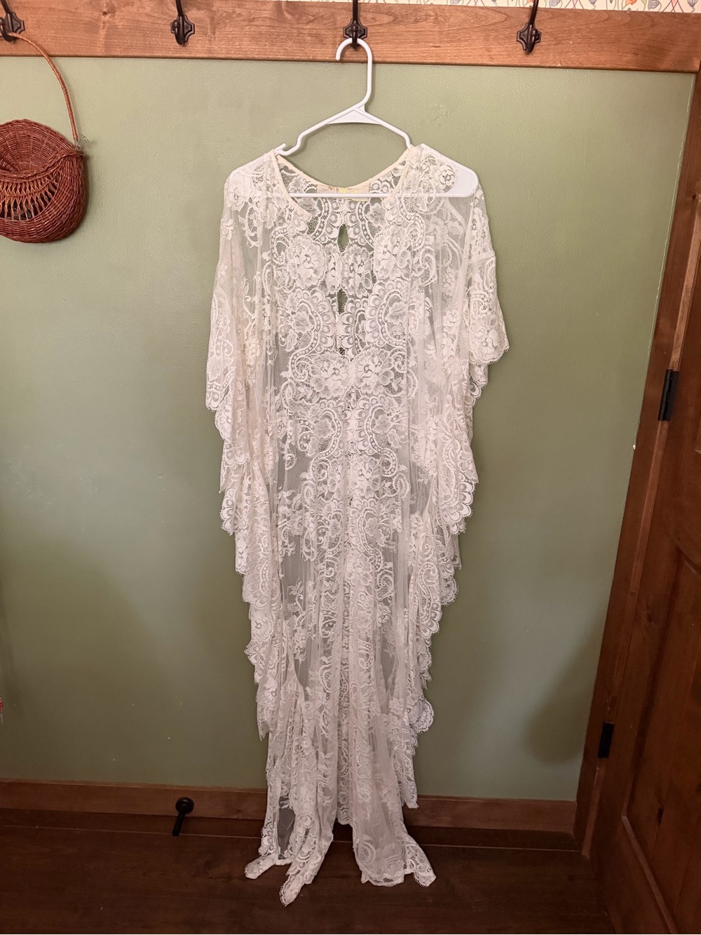 White Lace Bohemian Kimono Duster